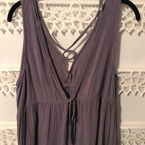 American Eagle Blue Tank with Tie Back